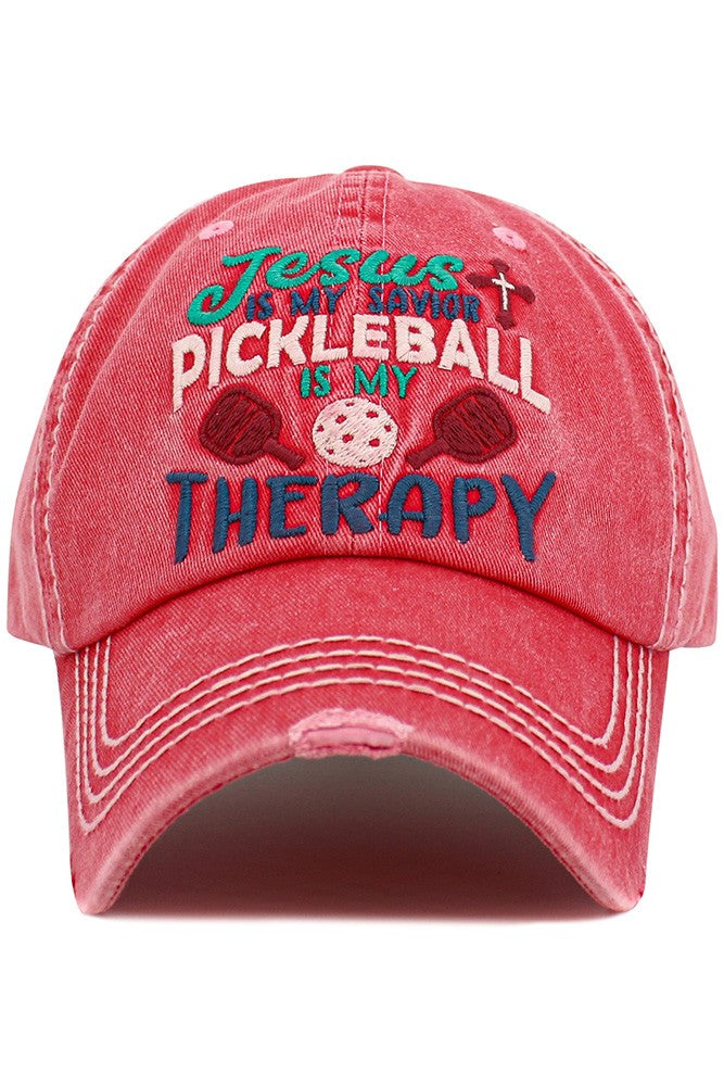 KBETHOS Vintage Distressed Washed JESUS IS MY SAVIOR PICKLEBALL Baseball Cap