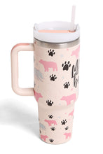 JINS 40 oz MAMA BEARS Tumbler with Handle and straw lid (2 EXTRA STRAW) | Double Wall Reusable Stainless Steel Water Bottle Travel Mug Cupholder Friendly | Gifts for Women Men Her | BPA Free