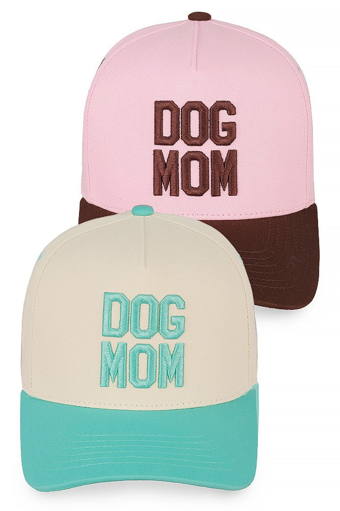 Dog Mom Baseball Cap - Adjustable Cotton Hat With 3D Embroidered 'Dog Mom' Design