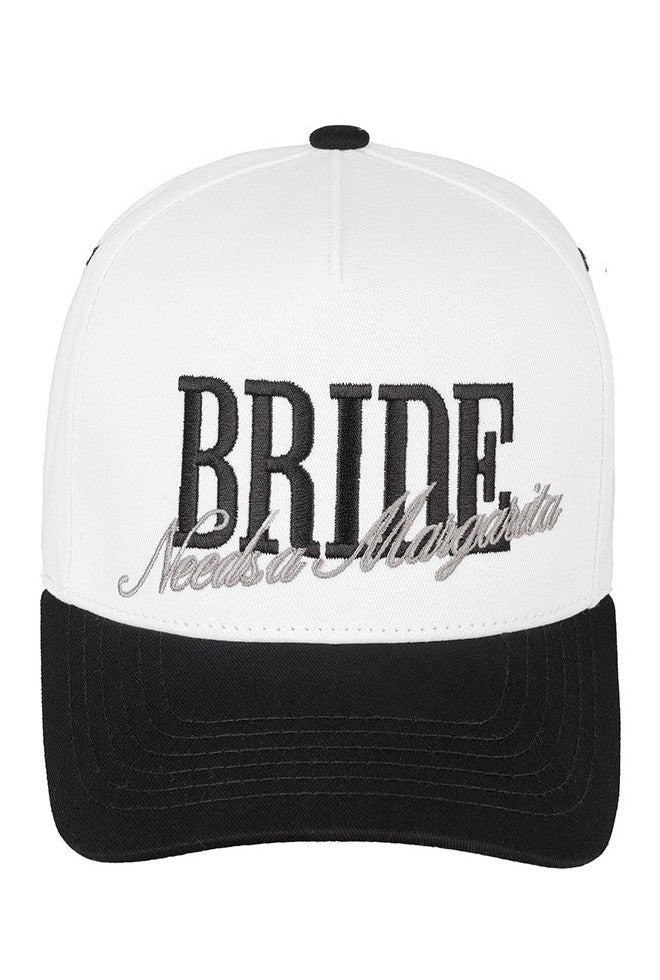 Bride Needs A Margarita Embroidered Two Tone Baseball Trucker Cap Snapback