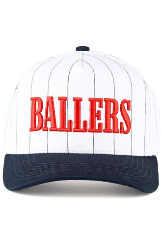 BALLERS Letter Stripe Pattern Two Tone Trucker Hat Baseball Cap