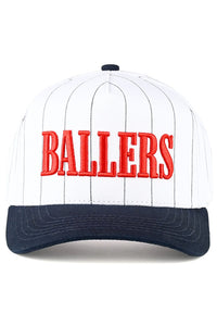 BALLERS Letter Stripe Pattern Two Tone Trucker Hat Baseball Cap