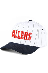 BALLERS Letter Stripe Pattern Two Tone Trucker Hat Baseball Cap