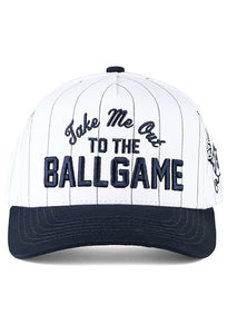 TAKE ME OUT TO THE BALL GAME Letter Stripe Pattern Two Tone Trucker Hat Baseball Cap
