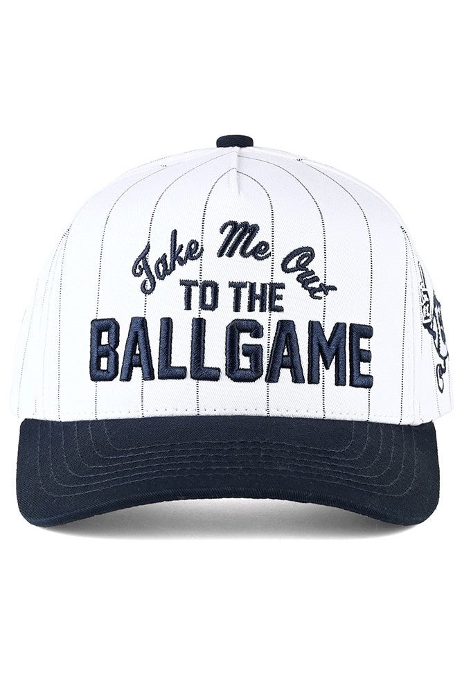 TAKE ME OUT TO THE BALL GAME Letter Stripe Pattern Two Tone Trucker Hat Baseball Cap
