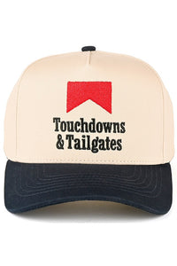 TOUCHDOWNS and TAILGATES Letter Embroidered on Two Tone Trucker Hat Baseball Cap