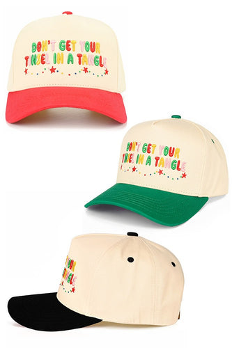 C.C DONT GET YOUR TINSEL IN A TANGLE Letter Embroidered on Two Tone Trucker Hat Baseball Cap