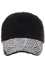 JINS CLOSET Fur with Stone Angora warm baseball cap hat