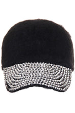 JINS CLOSET Fur with Stone Angora warm baseball cap hat