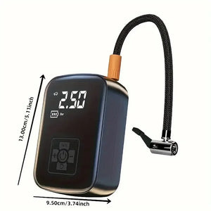 Tire Portable Wireless Car Air Compressor - 100W Electric Tire Inflator Pump for Motorcycle, Bicycle, Auto Tyre & Ball Inflator with Lighting and Pressure Measurement