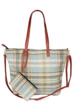 Jinscloset New Collection Plaid Weekend Tote Bag With Pouch