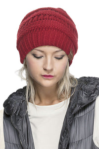 CC Soft Stretch Fuzzy Lined knit Beanie Hat