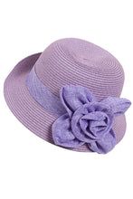 Brim hat with flower