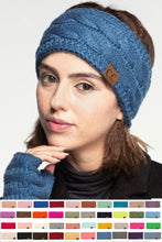 C.C Womens Fuzzy  Lined Winter Cable Knit Headband Headwrap
