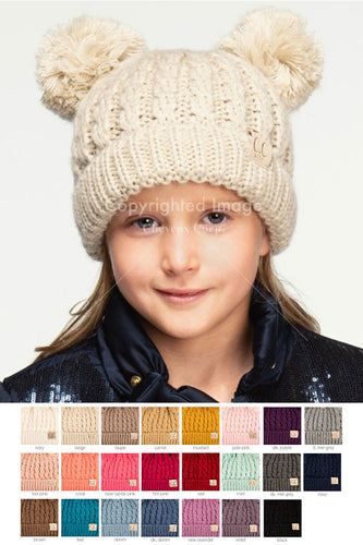 CC Kids Baby Toddler Knitted Chunky Thick Stretchy Children’s Pom Pom Winter Hat Beanie