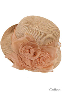organza flower hat