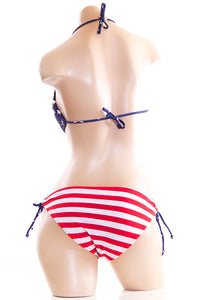 American Flag Theme Striped Teddy Swimsuit