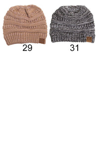C.C Trendy Warm Chunky Soft Marled Cable Knit Slouchy Beanie